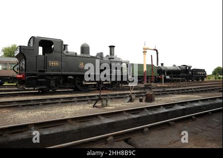 '1466', 'Burton Agnes Hall' and '3822' on shed at Didcot. Stock Photo