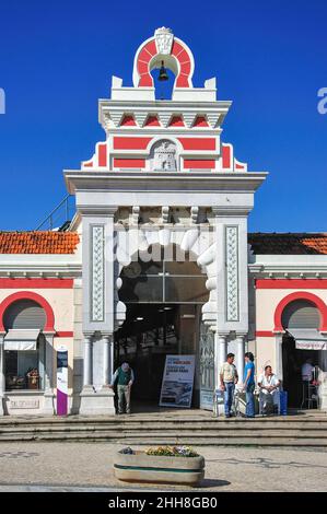 Entrance gate to Loulé Market, Praca da Republica, Loulé, Algarve Region, Portugal Stock Photo