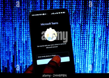 India. 24th Jan, 2022. In this photo illustration a Microsoft Teams application seen displayed on a smartphone. (Credit Image: © Avishek Das/SOPA Images via ZUMA Press Wire) Stock Photo