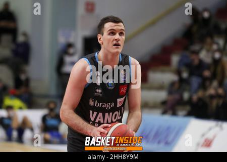 Cremona, Italy. 23rd Jan, 2022. Andrea Pecchia (Vanoli Cremona) during Vanoli Basket Cremona vs Umana Reyer Venezia, Italian Basketball A Serie Championship in Cremona, Italy, January 23 2022 Credit: Independent Photo Agency/Alamy Live News Stock Photo