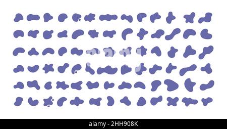 Simple liquid amorphous splodge elements set vector isolated on white background Stock Vector