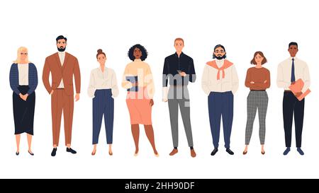 Group of diverse business people standing together Stock Vector