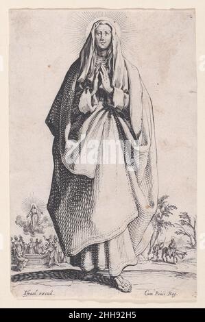 The Virgin Mary, from Les Grands Apôtres Debout, Représentant Le Sauveur, La Bienheureuse Marie et Les Saints Apostles (The Large Standing Apostles, Representing The Savior, The Blessed Mary and The Apostles) 1631 Jacques Callot French. The Virgin Mary, from Les Grands Apôtres Debout, Représentant Le Sauveur, La Bienheureuse Marie et Les Saints Apostles (The Large Standing Apostles, Representing The Savior, The Blessed Mary and The Apostles). Les Grands Apotres Debout, Représentant Le Sauveur, La Bienheureuse Marie et Les Saints Apotres. Jacques Callot (French, Nancy 1592–1635 Nancy). 1631. Et Stock Photo