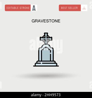 Gravestone Simple vector icon. Stock Vector