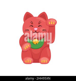 Vector cartoon style illustration of Maneki Neko Stock Vector