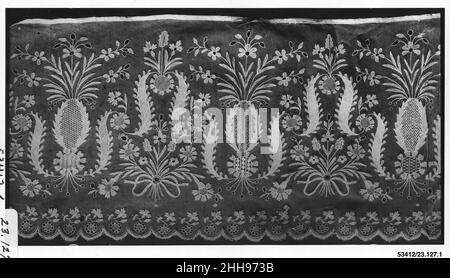 Border early 19th century Italian, Sicily. Border. Italian, Sicily. early 19th century. Machine net. Textiles-Laces Stock Photo