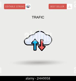 Trafic Simple vector icon. Stock Vector