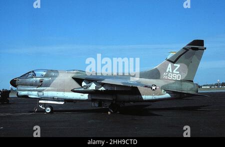 152d Tactical Fighter Squadron A-7D Corsair II 70-0990. Stock Photo