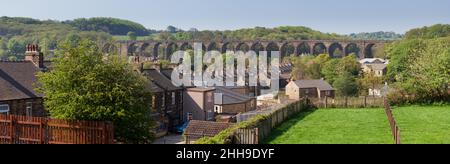 Denby Dale railway viaduct on the Penistone line, Yorkshire, UK Stock Photo