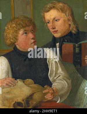 Erwin Speckter - Doppelporträt der jungen Maler Carl Julius Milde und Friedrich Nerly. Stock Photo