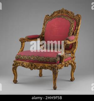 Armchair (Fauteuil à la reine) for Louise-Élisabeth of Parma ca. 1749 Nicolas-Quinibert Foliot The French statesman René-Louis de Voyer de Paulmy (1694 – 1757 ), marquis d’Argenson, observed in 1749 that the palace at Parma was bereft of everything; it had not a stick of furniture nor even a staircase. He predicted that much time would be needed to remedy these shortcomings. [1] No wonder, then, that the previous year Louise-Élisabeth, the eldest and favorite daughter of Louis XV, who with her husband, Don Philip of Spain, had been awarded the duchy of Parma, declined to settle in the empty sh Stock Photo
