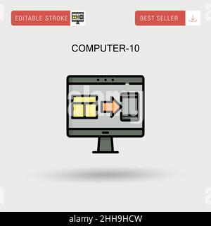 computer desktop with arrow mouse and keyboard vector illustration ...