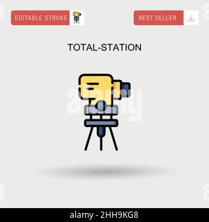 Total-station Simple vector icon. Stock Vector