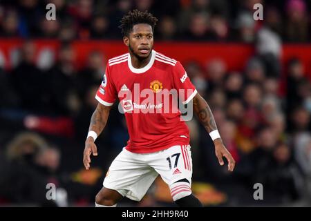 Manchester, UK. 22nd Jan, 2022. Manchester United's Fred during the Premier League match at Old Trafford, Manchester, UK. Picture date: Sunday January 23, 2022. Photo credit should read: Anthony Devlin Credit: Anthony Devlin/Alamy Live News Stock Photo