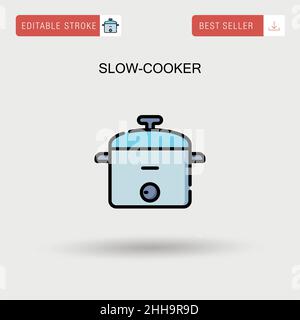 Slow-cooker Simple vector icon. Stock Vector