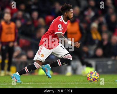 Manchester, UK. 22nd Jan, 2022. Manchester United's Fred during the Premier League match at Old Trafford, Manchester, UK. Picture date: Sunday January 23, 2022. Photo credit should read: Anthony Devlin Credit: Anthony Devlin/Alamy Live News Stock Photo