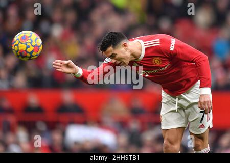 Manchester, UK. 22nd Jan, 2022. Manchester United's Cristiano Ronaldo during the Premier League match at Old Trafford, Manchester, UK. Picture date: Sunday January 23, 2022. Photo credit should read: Anthony Devlin Credit: Anthony Devlin/Alamy Live News Stock Photo