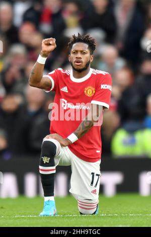 Manchester, UK. 22nd Jan, 2022. Manchester United's Fred during the Premier League match at Old Trafford, Manchester, UK. Picture date: Sunday January 23, 2022. Photo credit should read: Anthony Devlin Credit: Anthony Devlin/Alamy Live News Stock Photo