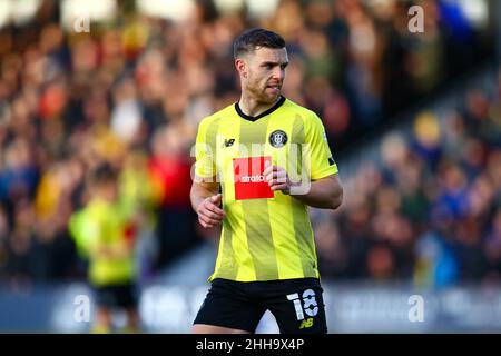 EnviroVent Stadium, Harrogate, England - 22nd January 2022 Jack Muldoon (18) of Harrogate - during the game Harrogate v Oldham, EFL League 2, 2021/22, at The EnviroVent Stadium, Harrogate, England - 22nd January 2022  Credit: Arthur Haigh/WhiteRosePhotos/Alamy Live News Stock Photo