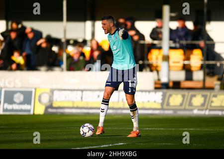 EnviroVent Stadium, Harrogate, England - 22nd January 2022 Jayson Leutwiler Goalkeeper of Oldham - during the game Harrogate v Oldham, EFL League 2, 2021/22, at The EnviroVent Stadium, Harrogate, England - 22nd January 2022  Credit: Arthur Haigh/WhiteRosePhotos/Alamy Live News Stock Photo