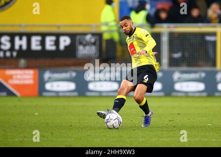 EnviroVent Stadium, Harrogate, England - 22nd January 2022 Warren Burrell (6) of Harrogate - during the game Harrogate v Oldham, EFL League 2, 2021/22, at The EnviroVent Stadium, Harrogate, England - 22nd January 2022  Credit: Arthur Haigh/WhiteRosePhotos/Alamy Live News Stock Photo