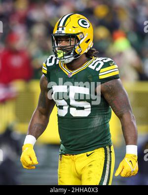 GREEN BAY, WI - JANUARY 22: Green Bay Packers outside linebacker Za'Darius  Smith (55) celebrates during the NFC Divisional playoff game between the Green  Bay Packers and the San Francisco 49ers at