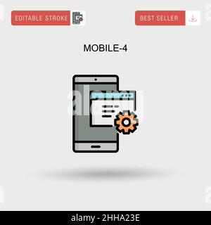 Digital vector mobile technology simple icons set collection flat style ...