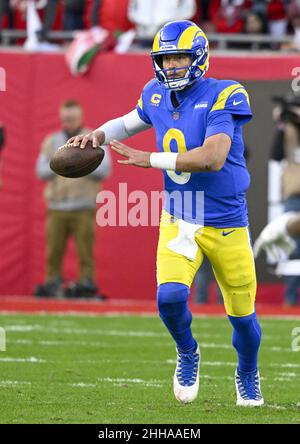 Jan 23, 2022; Tampa, FL USA; Los Angeles Rams linebacker Travin Howard (32)  during an NFL divisional playoff game at Raymond James Stadium. The Rams  beat the Buccaneers 30-27. (Steve Jacobson/Image of