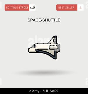 Space-shuttle Simple vector icon. Stock Vector