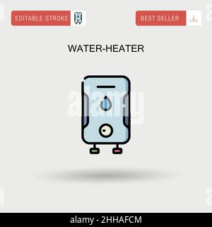 Water-heater Simple vector icon. Stock Vector