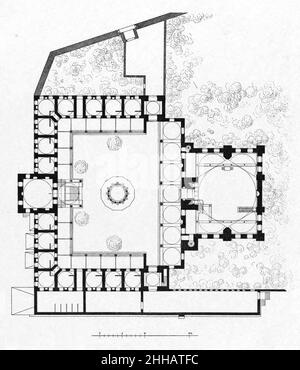 Sokollu Mehmed Pasha Mosque Kadirga plan Gurlitt 1912. Stock Photo