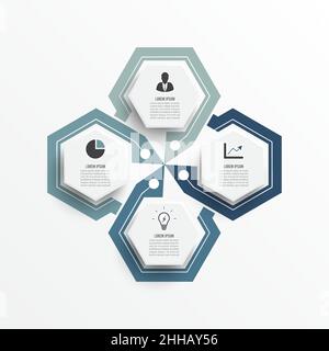 Infographic design vector and marketing icons can be used for workflow layout, diagram, annual report, web design. Business concept with 4 options. Stock Vector