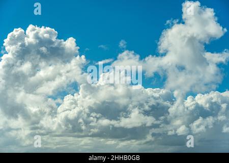 White clouds in the blue sky Stock Photo