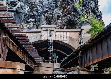 Harpers Ferry Train Tunnel, West Virginia, USA Stock Photo