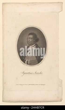 Ignatius Sancho 1802 Francesco Bartolozzi Italian Oval image based on a painting by Gainsborough, 1768 (National Gallery of Canada). The print was created as a frontispiece for 'Letters of the late Ignatius Sancho, an African, in two volumes. To which are prefixed, Memoirs of his Life.' First published in 1782, it was reprinted in 1802 and this print comes from that later issue (also see title page of second volume: 17.3.464).. Ignatius Sancho  376537 Stock Photo