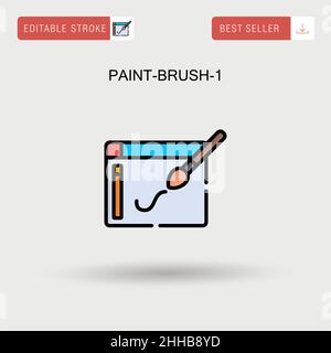 Paint-brush-1 Simple vector icon. Stock Vector