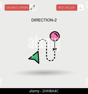 Direction-2 Simple vector icon. Stock Vector