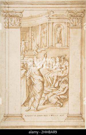 Saint Paul Speaking before King Agrippa (Acts 26) 1573 Giorgio Vasari Italian. Saint Paul Speaking before King Agrippa (Acts 26)  340935 Stock Photo