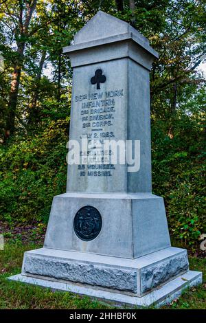 Photo of The 66th New York Volunteer Infantry Monument, Gettysburg National Military Park, Pennsylvania USA Stock Photo