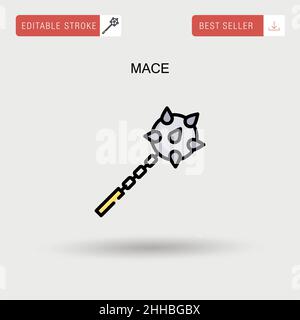 Mace Simple vector icon. Stock Vector