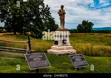 Photo of 130th Pennsylvania Volunteer Infantry Monument, Antietam National Battlefield, Maryland USA Stock Photo