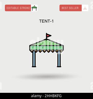 Tent-1 Simple vector icon. Stock Vector