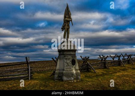 132nd Pennsylvania Volunteer Infantry Monument located at Antietam National Battlefield, Sharpsburg, Maryland Stock Photo