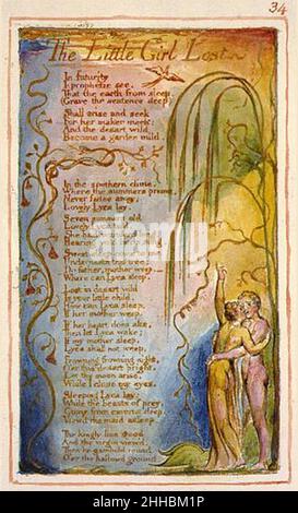 Songs of Innocence and of Experience, copy AA, 1826 object 34 The Little Girl Lost. Stock Photo