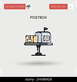 Postbox Simple vector icon. Stock Vector