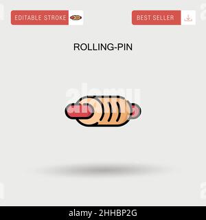 Rolling-pin Simple vector icon. Stock Vector