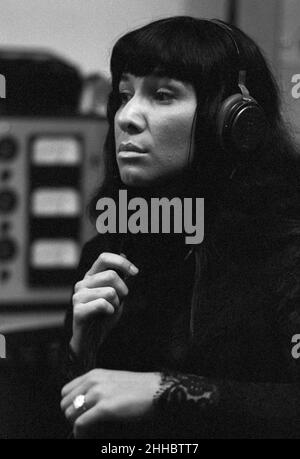 Buffy Sainte-Marie at a recording studio in NYC, 1964 Stock Photo