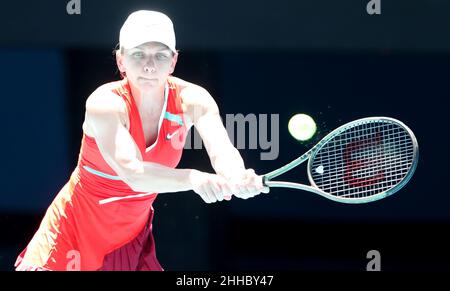 Melbourne, Australia. 24th Jan, 2022. Simona Helep in fourth round action Australian Open Tennis 2022 Melbourne Park, Australia Day 8 Monday 24 January 2022 PHOTO BY KARL WINTER Credit: Roger Parker/Alamy Live News Stock Photo