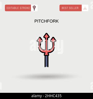 Pitchfork Simple vector icon. Stock Vector