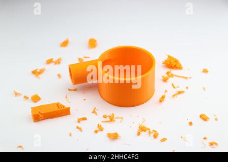 3D printed model after removing all of its supports, Post-processing or finishing 3d printed object Stock Photo